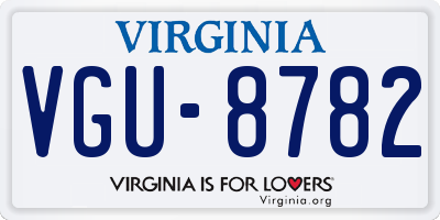 VA license plate VGU8782