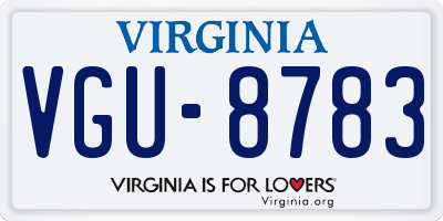 VA license plate VGU8783