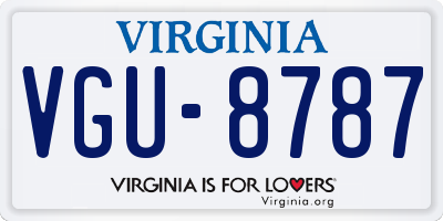 VA license plate VGU8787