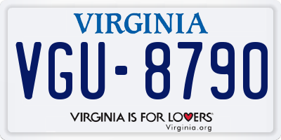 VA license plate VGU8790
