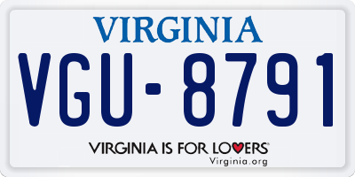VA license plate VGU8791