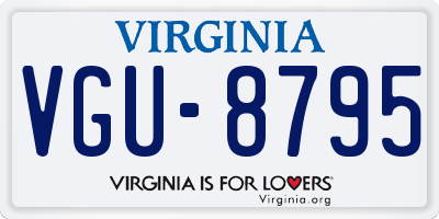 VA license plate VGU8795