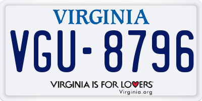 VA license plate VGU8796