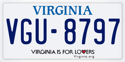 VA license plate VGU8797
