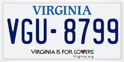 VA license plate VGU8799