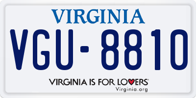 VA license plate VGU8810