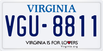 VA license plate VGU8811