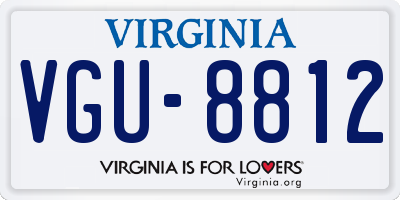 VA license plate VGU8812