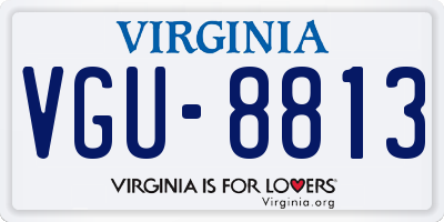 VA license plate VGU8813