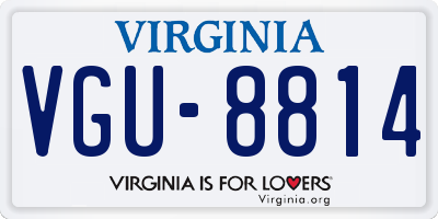 VA license plate VGU8814