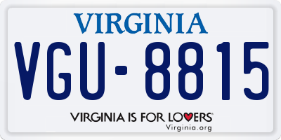 VA license plate VGU8815