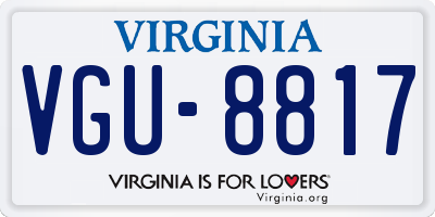 VA license plate VGU8817