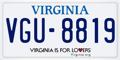 VA license plate VGU8819