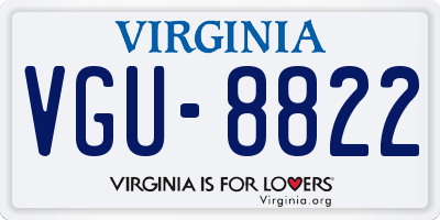 VA license plate VGU8822