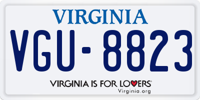 VA license plate VGU8823