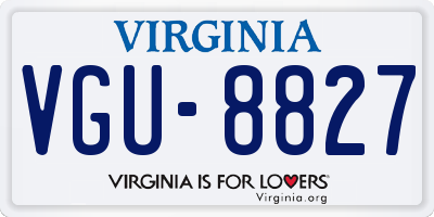 VA license plate VGU8827