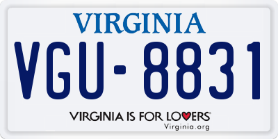 VA license plate VGU8831