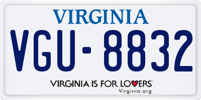 VA license plate VGU8832
