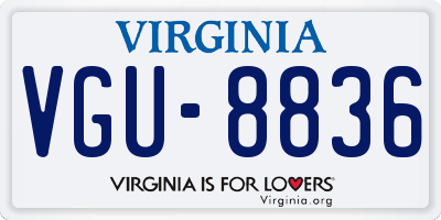 VA license plate VGU8836