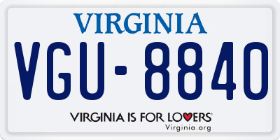 VA license plate VGU8840