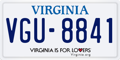 VA license plate VGU8841