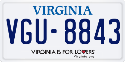 VA license plate VGU8843