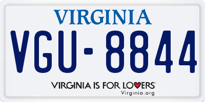 VA license plate VGU8844