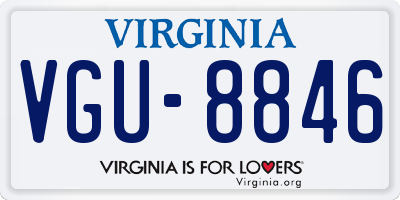 VA license plate VGU8846