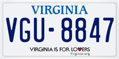 VA license plate VGU8847