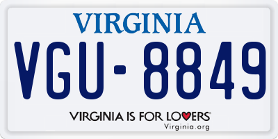 VA license plate VGU8849