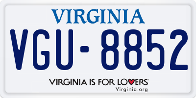 VA license plate VGU8852