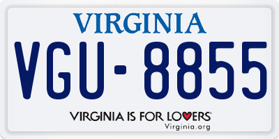 VA license plate VGU8855