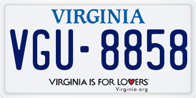 VA license plate VGU8858