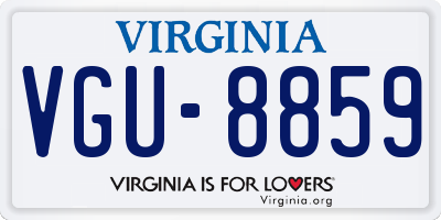 VA license plate VGU8859