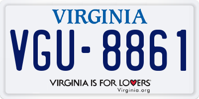 VA license plate VGU8861