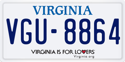VA license plate VGU8864