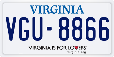 VA license plate VGU8866