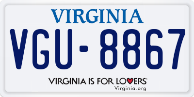 VA license plate VGU8867