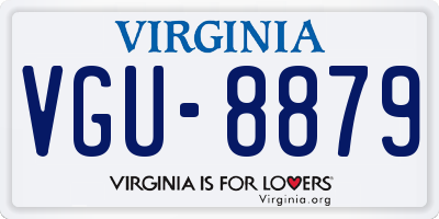 VA license plate VGU8879