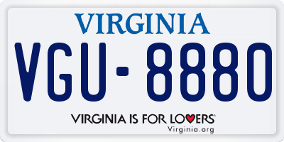 VA license plate VGU8880