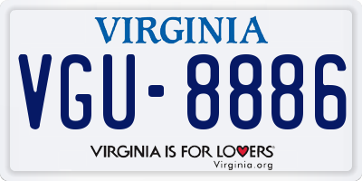 VA license plate VGU8886