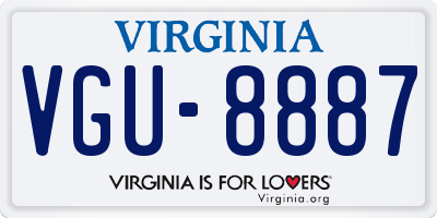 VA license plate VGU8887