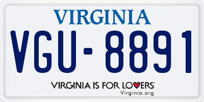 VA license plate VGU8891