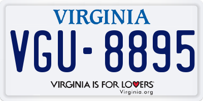 VA license plate VGU8895