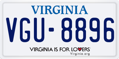 VA license plate VGU8896