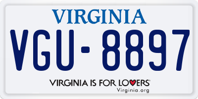 VA license plate VGU8897
