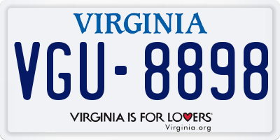 VA license plate VGU8898