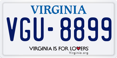 VA license plate VGU8899