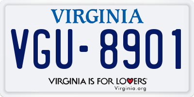 VA license plate VGU8901