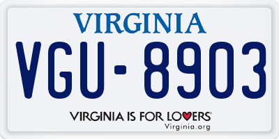 VA license plate VGU8903